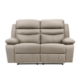 Hancock Latte Leather Double Reclining Loveseat from Homelegance - Luna Furniture