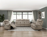 Hancock Latte Leather Double Reclining Loveseat from Homelegance - Luna Furniture