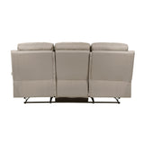 Hancock Latte Leather Double Reclining Sofa from Homelegance - Luna Furniture