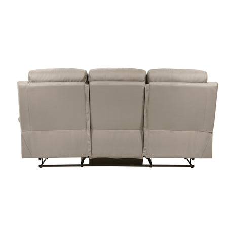 Hancock Latte Leather Double Reclining Sofa from Homelegance - Luna Furniture