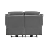 Laconia Dark Gray Leather Power Double Reclining Sofa from Homelegance - Luna Furniture