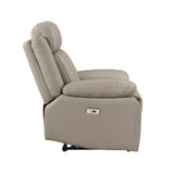 Laconia Dark Gray Leather Double Reclining Sofa from Homelegance - Luna Furniture