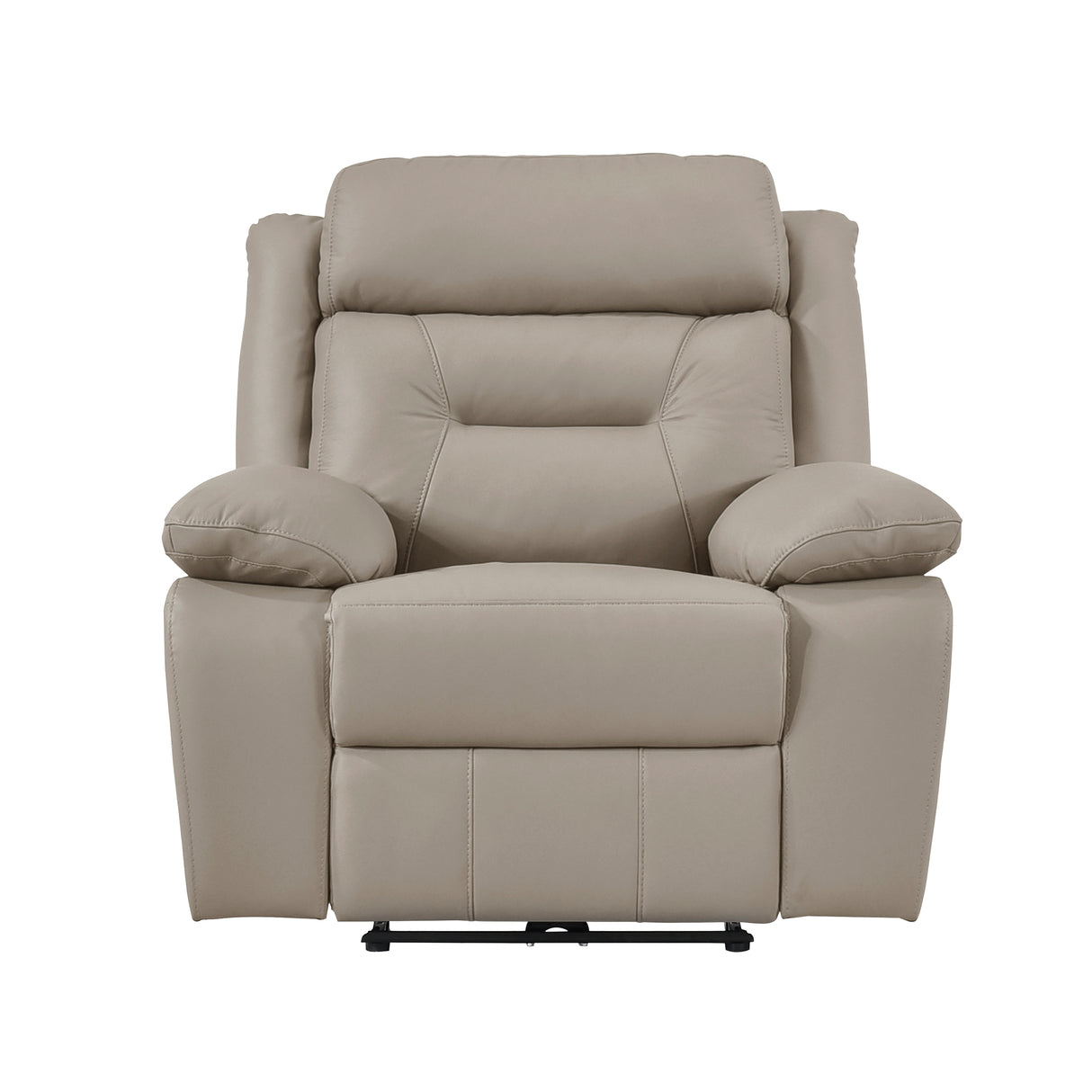 Laconia Dark Gray Leather Double Reclining Sofa from Homelegance - Luna Furniture