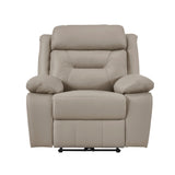 Laconia Dark Gray Leather Double Reclining Sofa from Homelegance - Luna Furniture