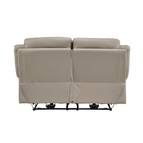 Laconia Latte Leather Power Double Reclining Sofa from Homelegance - Luna Furniture