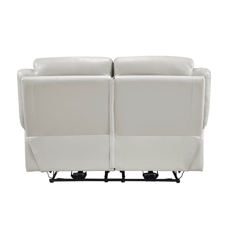 Laconia Silver Leather Double Reclining Sofa from Homelegance - Luna Furniture