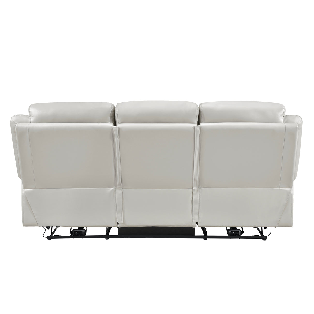 Laconia Silver Leather Double Reclining Loveseat from Homelegance - Luna Furniture