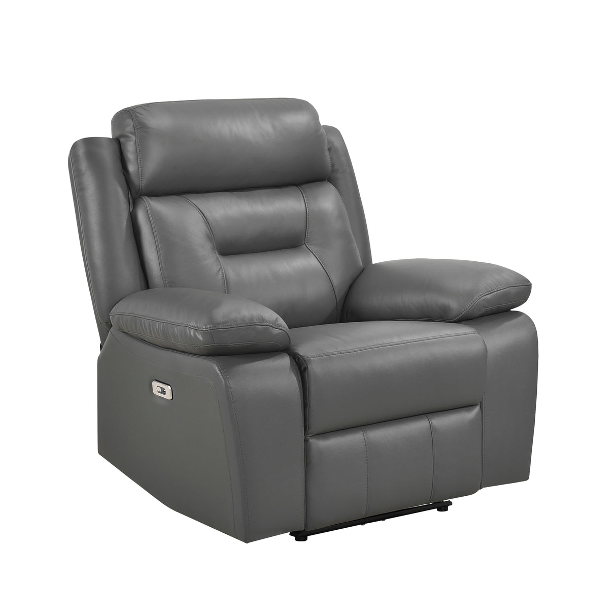 Laconia Dark Gray Leather Power Reclining Chair from Homelegance - Luna Furniture