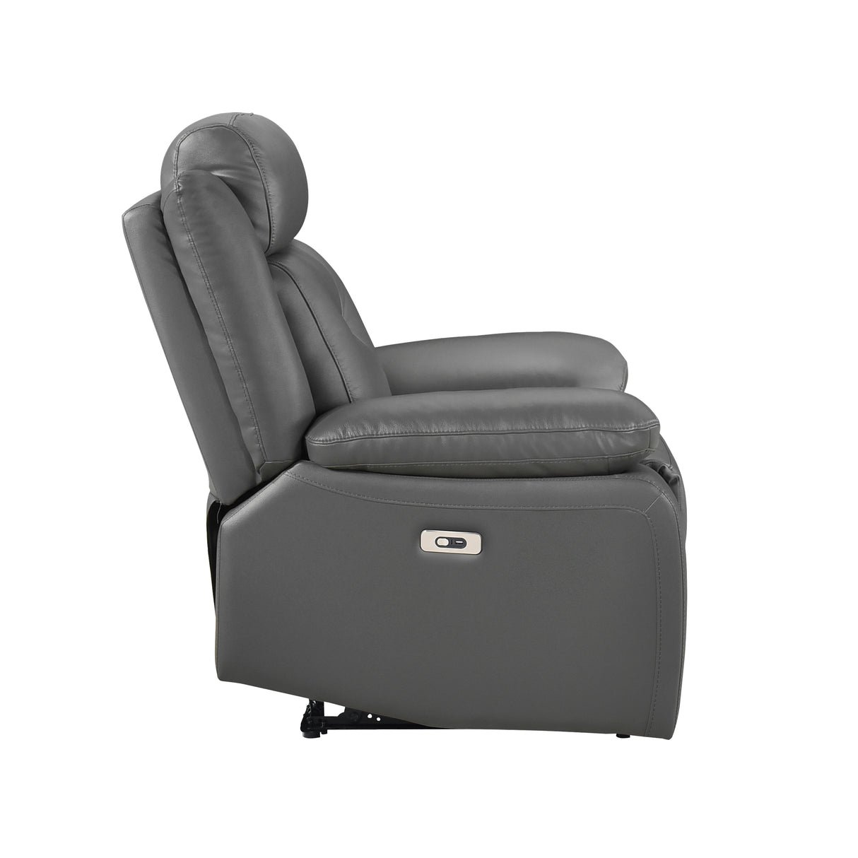 Laconia Dark Gray Leather Power Reclining Chair from Homelegance - Luna Furniture