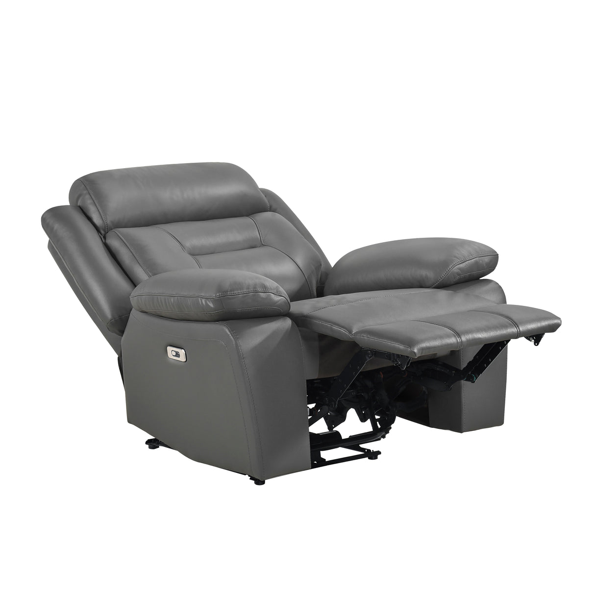 Laconia Dark Gray Leather Power Reclining Chair from Homelegance - Luna Furniture