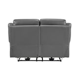 Laconia Dark Gray Leather Power Double Reclining Living Room Set from Homelegance - Luna Furniture