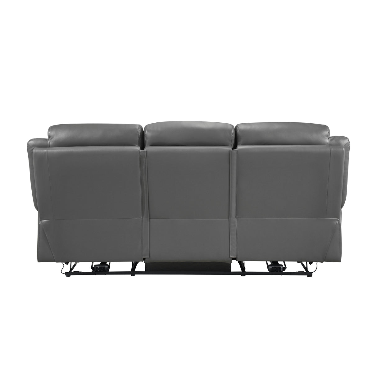 Laconia Dark Gray Leather Power Double Reclining Sofa from Homelegance - Luna Furniture