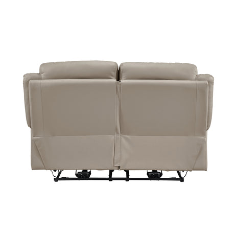 Laconia Latte Leather Power Double Reclining Loveseat from Homelegance - Luna Furniture