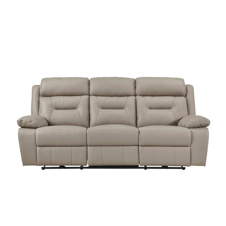 Laconia Latte Leather Power Double Reclining Sofa from Homelegance - Luna Furniture