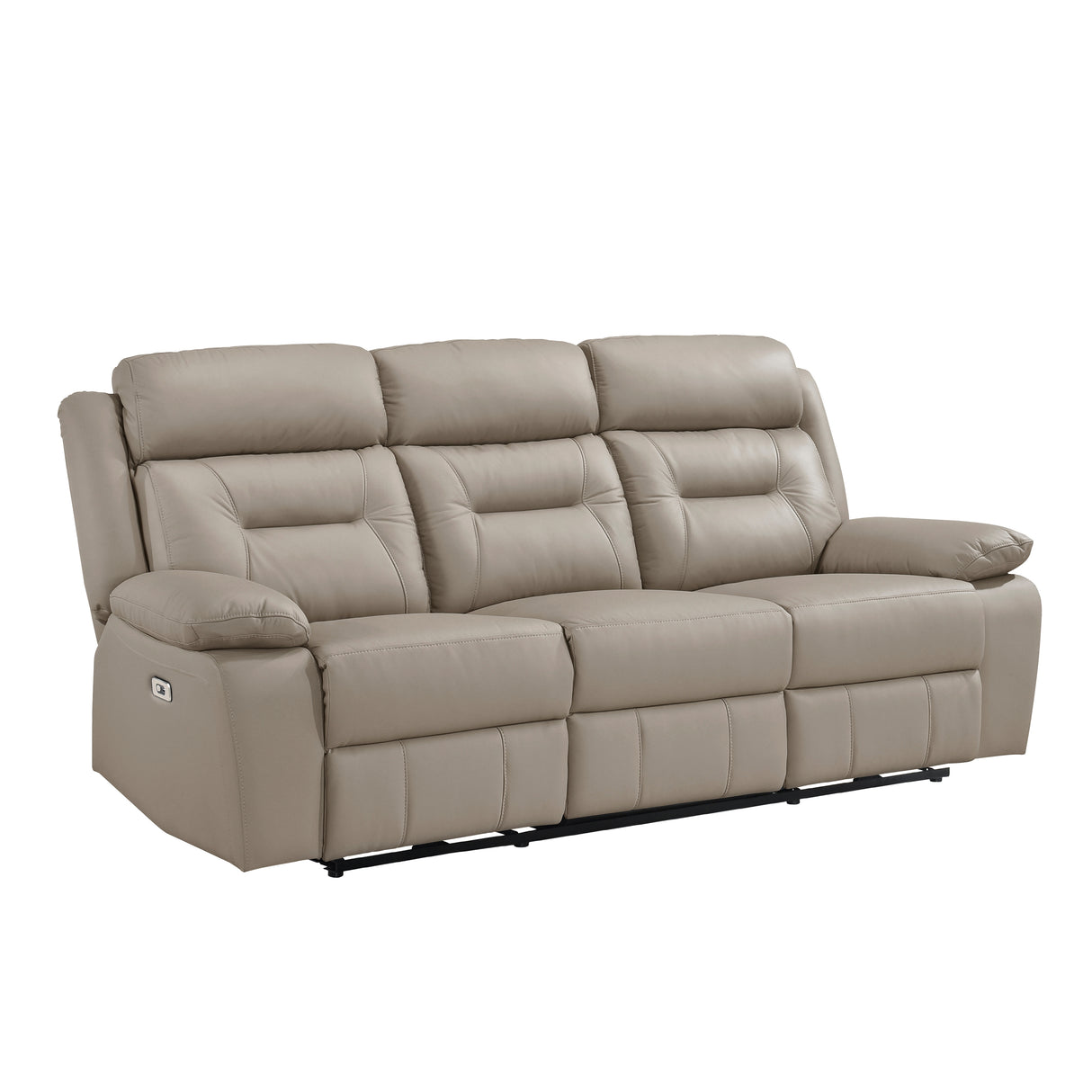 Laconia Latte Leather Power Double Reclining Sofa from Homelegance - Luna Furniture