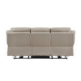 Laconia Latte Leather Power Double Reclining Sofa from Homelegance - Luna Furniture