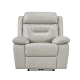 Laconia Silver Leather Power Reclining Chair from Homelegance - Luna Furniture