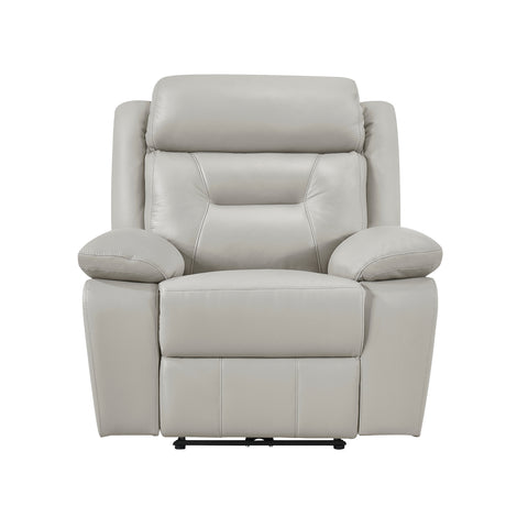 Laconia Silver Leather Power Reclining Chair from Homelegance - Luna Furniture