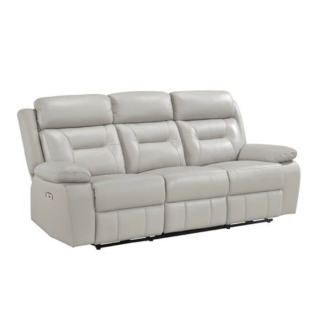 Laconia Silver Leather Power Double Reclining Living Room Set from Homelegance - Luna Furniture