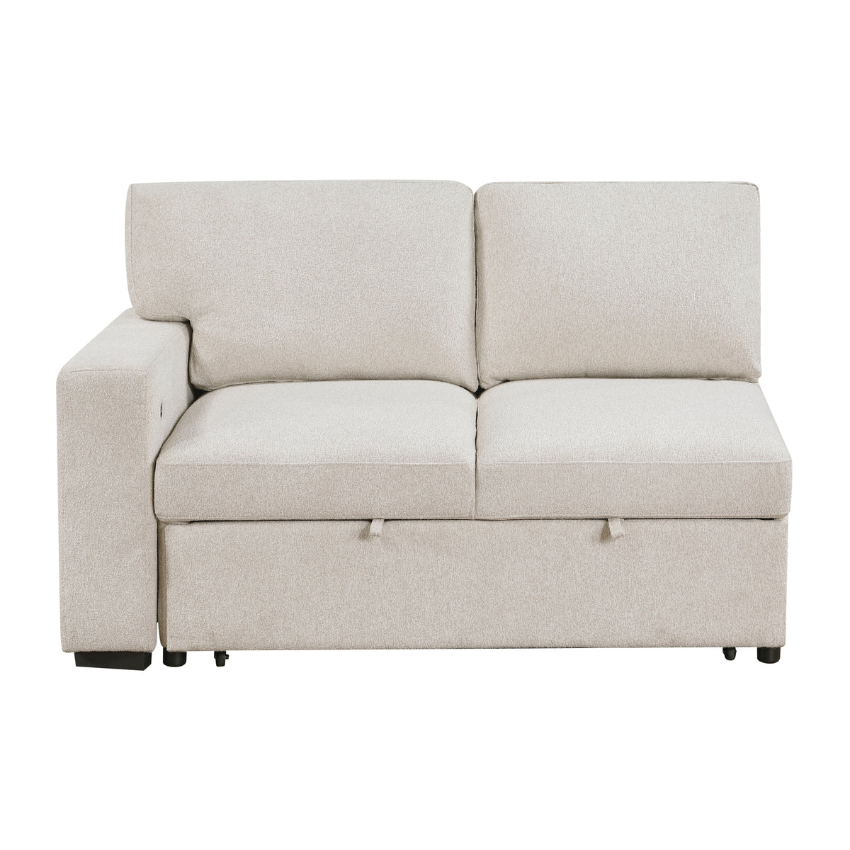 9630BE*22LRC (2)Sectional with Right Chaise, Pull-out Bed and Hidden Storage, Charging Ports from Homelegance - Luna Furniture
