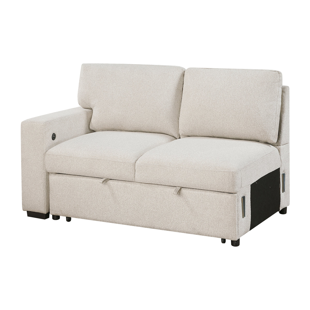 9630BE*22LRC (2)Sectional with Right Chaise, Pull-out Bed and Hidden Storage, Charging Ports from Homelegance - Luna Furniture
