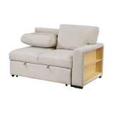 Pompano Beige Boucle Sectional with Left Chaise, Pull-out Bed and Hidden Storage from Homelegance - Luna Furniture