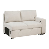 Pompano Beige Boucle Sectional with Left Chaise, Pull-out Bed and Hidden Storage from Homelegance - Luna Furniture