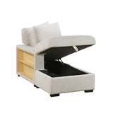 Pompano Beige Boucle Sectional with Left Chaise, Pull-out Bed and Hidden Storage from Homelegance - Luna Furniture