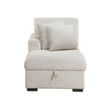 Pompano Beige Boucle Sectional with Left Chaise, Pull-out Bed and Hidden Storage from Homelegance - Luna Furniture