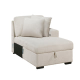 9630BE*22LRC (2)Sectional with Right Chaise, Pull-out Bed and Hidden Storage, Charging Ports from Homelegance - Luna Furniture