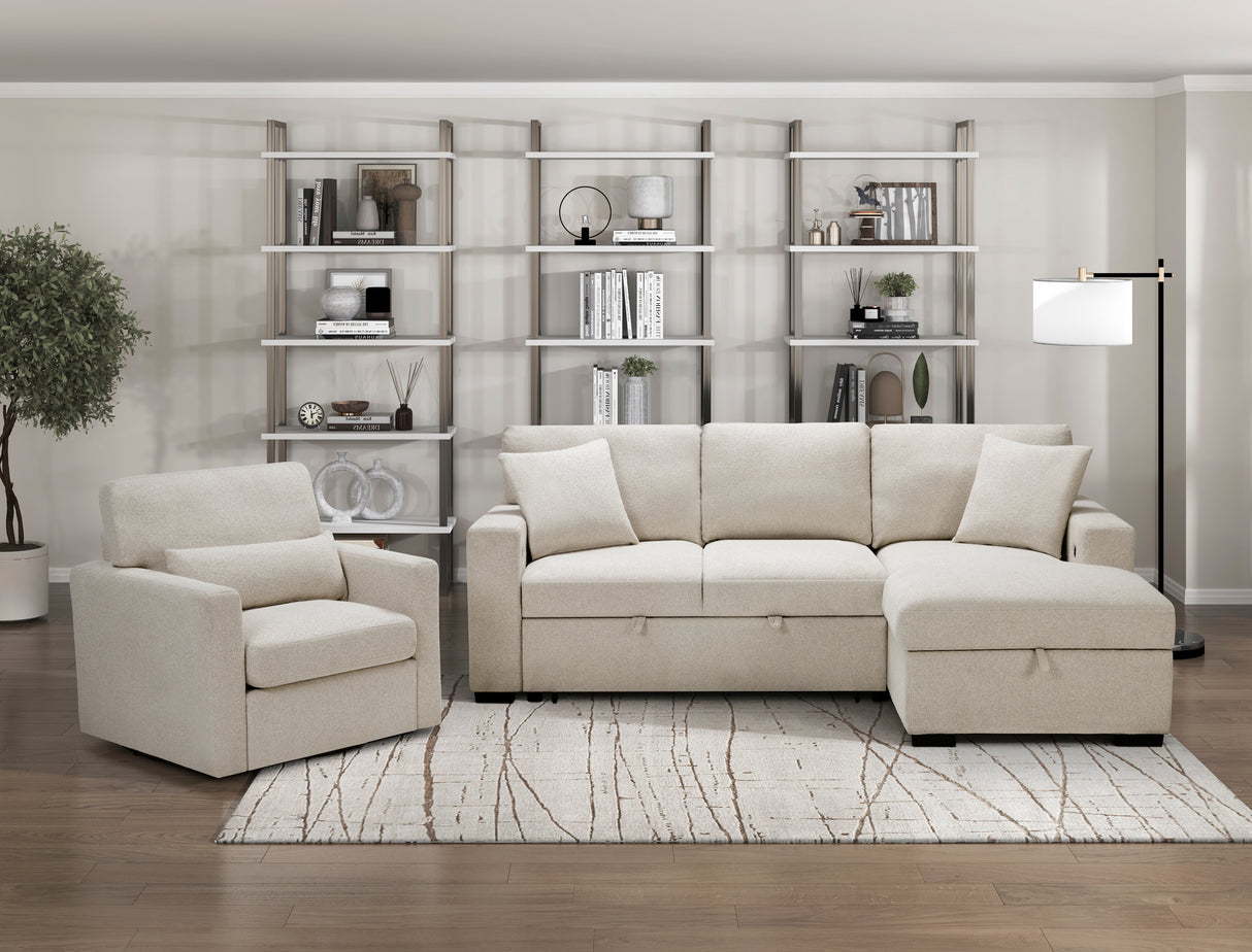 Pompano Beige Boucle Swivel Chair from Homelegance - Luna Furniture