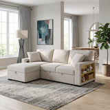 Pompano Beige 2-Piece Boucle Sectional with Left Chaise, Pull-out Bed and Hidden Storage from Homelegance - Luna Furniture