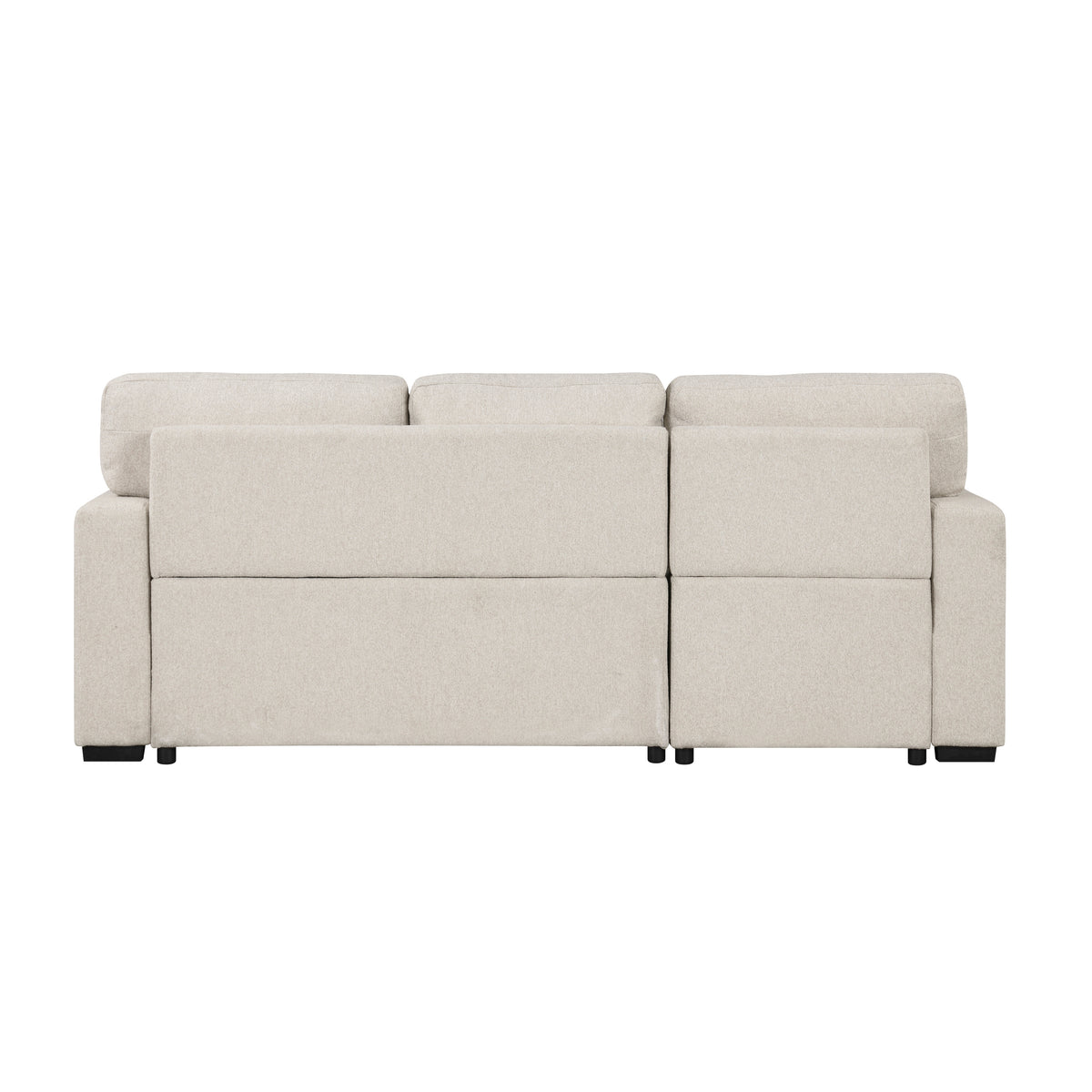 Pompano Beige 3-Piece Sectional with Left Chaise, Pull-out Bed and Hidden Storages, Charging Ports from Homelegance - Luna Furniture