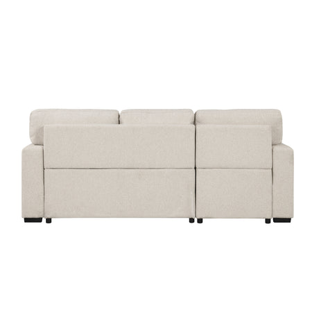 Pompano Beige 3-Piece Sectional with Left Chaise, Pull-out Bed and Hidden Storages, Charging Ports from Homelegance - Luna Furniture
