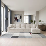 Pompano Beige 3-Piece Sectional with Right Chaise, Pull-out Bed and Hidden Storages, Charging Ports from Homelegance - Luna Furniture