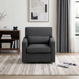Pompano Black Boucle Swivel Chair