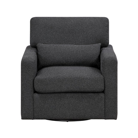 Pompano Black Boucle Swivel Chair from Homelegance - Luna Furniture