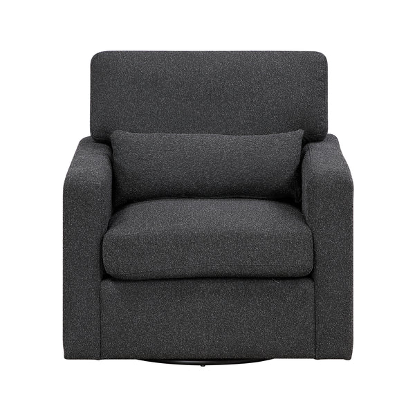 Pompano Black Boucle Swivel Chair