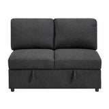 9630BK*3LC2R (3)SECTIONAL WITH LEFT CHAISE, PULL-OUT BED, HIDDEN STORAGES AND SHELVES, CHARGING PORTS from Homelegance - Luna Furniture