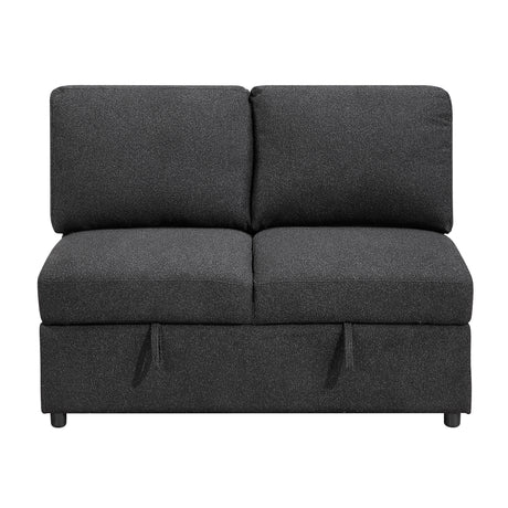 Pompano Black Boucle 3-Piece Sectional with Left Chaise and Pull-out Bed from Homelegance - Luna Furniture