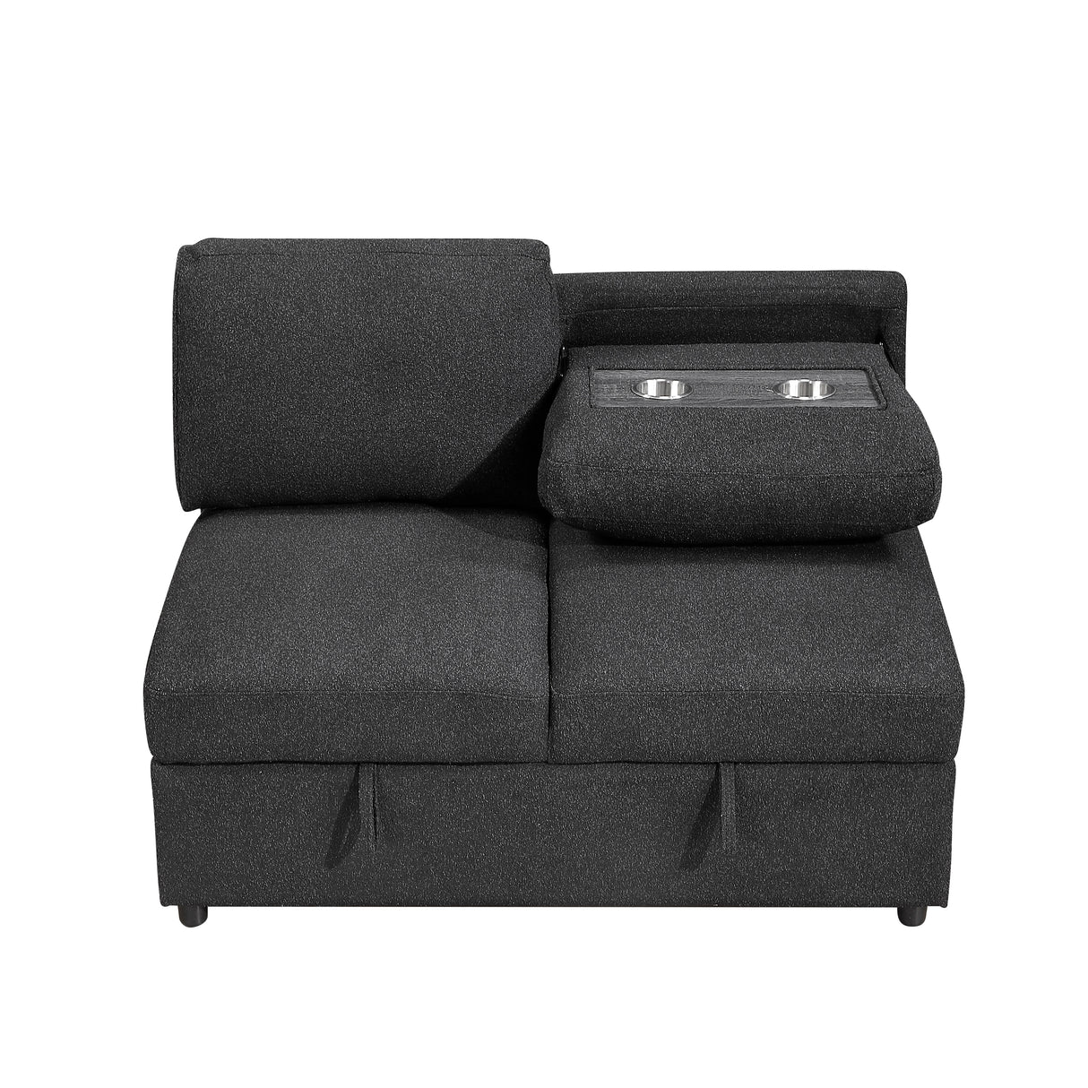 9630BK*3LC2R (3)SECTIONAL WITH LEFT CHAISE, PULL-OUT BED, HIDDEN STORAGES AND SHELVES, CHARGING PORTS from Homelegance - Luna Furniture