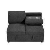9630BK*3LC2R (3)SECTIONAL WITH LEFT CHAISE, PULL-OUT BED, HIDDEN STORAGES AND SHELVES, CHARGING PORTS from Homelegance - Luna Furniture