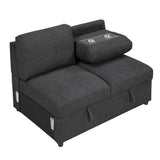 9630BK*42LRC (4)SECTIONAL WITH RIGHT CHAISE, PULL-OUT BED, HIDDEN STORAGES AND SHELVES, CHARGING PORTS from Homelegance - Luna Furniture