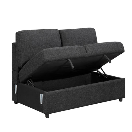 Pompano Black Boucle 4-Piece Sectional with Right Chaise and Pull-out Bed from Homelegance - Luna Furniture