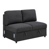 9630BK*3LC2R (3)SECTIONAL WITH LEFT CHAISE, PULL-OUT BED, HIDDEN STORAGES AND SHELVES, CHARGING PORTS from Homelegance - Luna Furniture