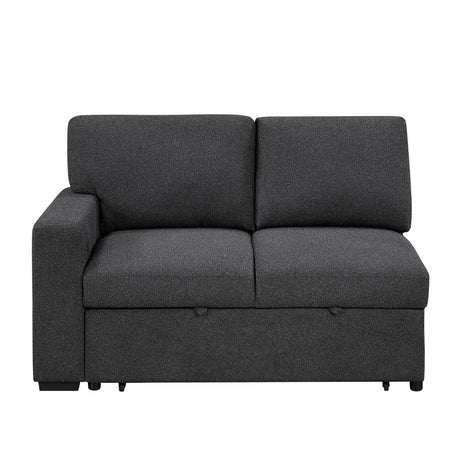 Pompano Black Boucle 2-Piece Sectional with Right Chaise and Pull-out Bed from Homelegance - Luna Furniture