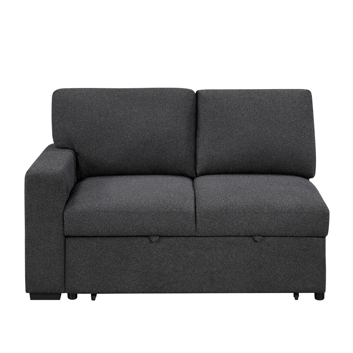 Pompano Black Boucle 3-Piece Sectional with Left Chaise and Pull-out Bed from Homelegance - Luna Furniture