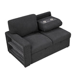 9630BK*22LRC (2)SECTIONAL WITH RIGHT CHAISE, PULL-OUT BED, HIDDEN STORAGE AND SHELVES, CHARGING PORTS from Homelegance - Luna Furniture