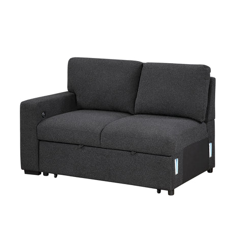 Pompano Black Boucle 2-Piece Sectional with Right Chaise and Pull-out Bed from Homelegance - Luna Furniture
