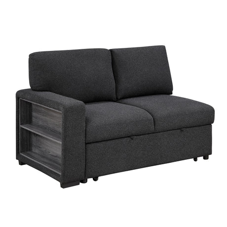 Pompano Black Boucle 2-Piece Sectional with Right Chaise and Pull-out Bed from Homelegance - Luna Furniture